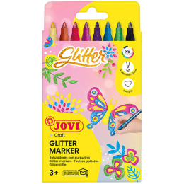Glittermarkers 8-set (3 jaar+) in de groep Kids / Kinderpotloden en -stiften / Viltstiften voor kinderen bij Voorcrea (131139)