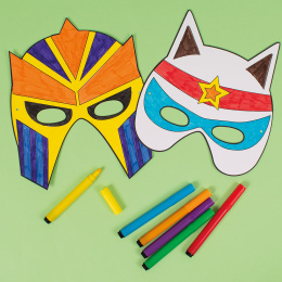 Maskers van papier Superheld 12 pcs  in de groep Kids / Leuk en leerzaam / Kinderfeestjes bij Voorcrea (131313)