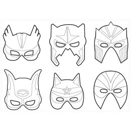 Maskers van papier Superheld 12 pcs  in de groep Kids / Leuk en leerzaam / Kinderfeestjes bij Voorcrea (131313)