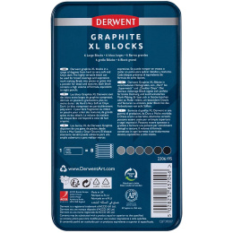 Graphite XL Blocks Tin 6-set in de groep Kunstenaarsmateriaal / Krijt en potloden / Grafiet en potloden bij Voorcrea (131409)