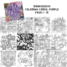 BahKadisch Coloring Cards Purple in de groep Creëren & Hobby / Boeken / Kleurboeken voor volwassenen bij Voorcrea (131515)