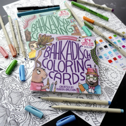 BahKadisch Coloring Cards Purple in de groep Creëren & Hobby / Boeken / Kleurboeken voor volwassenen bij Voorcrea (131515)