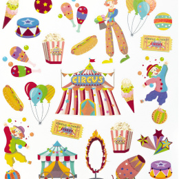 Stickers Circus 2 Vellen in de groep Kids / Leuk en leerzaam / Stickers bij Voorcrea (131545)