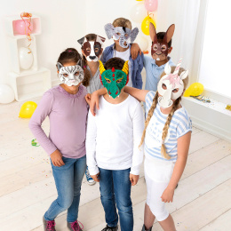 Kinder Maskers Dieren 6-pack in de groep Kids / Feestdagen / seizoen voor kinderen / Kinderfeestjes bij Voorcrea (131574)