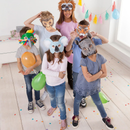 Kinder Maskers Exotische Dieren 6-pack in de groep Kids / Leuk en leerzaam / Kinderfeestjes bij Voorcrea (131577)