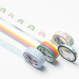 Washi-Tape Regenboog & Wolken 4-pack in de groep Creëren & Hobby / Hobbytoebehoren / Washi Tape bij Voorcrea (131590)