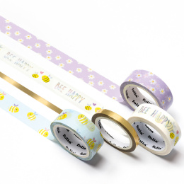 Washi-Tape Bijen 4-pack in de groep Creëren & Hobby / Hobbytoebehoren / Washi Tape bij Voorcrea (131591)