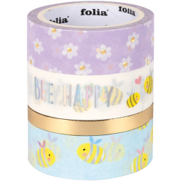 Washi-Tape Bijen 4-pack in de groep Creëren & Hobby / Hobbytoebehoren / Washi Tape bij Voorcrea (131591)