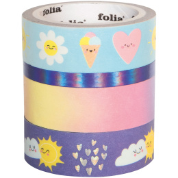 Washi-Tape Zonnig 4-pack in de groep Creëren & Hobby / Hobbytoebehoren / Washi Tape bij Voorcrea (131592)