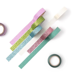 Glitter-Tape Paars 3-pack in de groep Creëren & Hobby / Hobbytoebehoren / Plakband bij Voorcrea (131602)