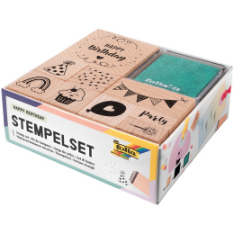 Houten Stempels Verjaardag 9-pack in de groep Creëren & Hobby / Hobbytoebehoren / Stempels bij Voorcrea (131612)