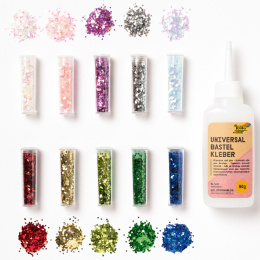 Bio Glitter Flakes 10-pack in de groep Kids / Leuk en leerzaam / Glitter en pailletten bij Voorcrea (131641)