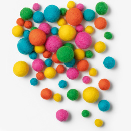 Viltballen Holi Festival 25-pack in de groep Kids / Leuk en leerzaam / Knutselmateriaal voor kinderen / Viltballen en pompons bij Voorcrea (131669)