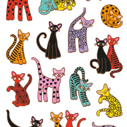 Stickers Katten 3 vel in de groep Kids / Leuk en leerzaam / Stickers bij Voorcrea (131883)