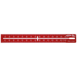 Stalen liniaal 15 cm Rood in de groep Creëren & Hobby / Hobbytoebehoren / Linialen bij Voorcrea (131939)