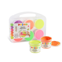 Vingerverf Fluo-set 6x100g in de groep Kids / Knutselspullen en verf voor kinderen / Verf voor kinderen / Vingerverf bij Voorcrea (132083)