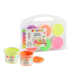 Vingerverf Fluo-set 6x100g in de groep Kids / Knutselspullen en verf voor kinderen / Vingerverf bij Voorcrea (132083)