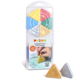 Waskrijtjes Triangles 12-set Basic + Gold/Silver in de groep Kids / Kinderpotloden en -stiften / Kinderkrijtjes bij Voorcrea (132103)