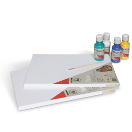 Pouring-kit Acrylic 4x100ml + 2 canvases in de groep Creëren & Hobby / Verf / Hobbyverf bij Voorcrea (132198)