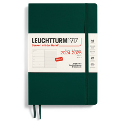 Kalender 18M Weekly Planner & Notebook Soft Cover A5 Forest Green in de groep Papier & Blokken / Kalenders en agenda's / 18 maanden agenda's bij Voorcrea (132574)