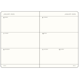 Kalender 18M Weekly Planner Hard Cover A5 Black in de groep Papier & Blokken / Kalenders en agenda's / 18 maanden agenda's bij Voorcrea (132575)