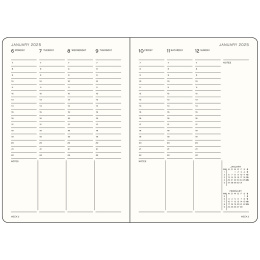 Kalender 18M Academic Week Planner Hard Cover A4 Black  in de groep Papier & Blokken / Kalenders en agenda's / 18 maanden agenda's bij Voorcrea (132580)