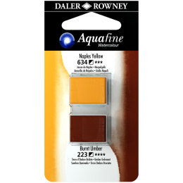 Aquarelle Half-pan Duo Naples Yellow/Burnt Umber in de groep Kunstenaarsmateriaal / Kunstenaarsverf / Aquarelverf / Aquarelverf in napje bij Voorcrea (132906)