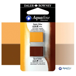 Aquarelle Half-pan Duo Naples Yellow/Burnt Umber in de groep Kunstenaarsmateriaal / Kunstenaarsverf / Aquarelverf / Aquarelverf in napje bij Voorcrea (132906)