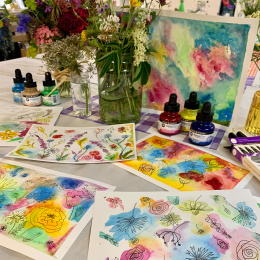 Intro Ink Aquarelle set 6 x 29,5 ml in de groep Kunstenaarsmateriaal / Kunstenaarsverf / Aquarelverf / Vloeibare aquarelverf bij Voorcrea (132932)