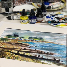 Intro Ink Aquarelle set 6 x 29,5 ml in de groep Kunstenaarsmateriaal / Kunstenaarsverf / Aquarelverf / Vloeibare aquarelverf bij Voorcrea (132932)