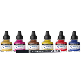 Intro Ink Aquarelle set 6 x 29,5 ml in de groep Kunstenaarsmateriaal / Kunstenaarsverf / Aquarelverf / Vloeibare aquarelverf bij Voorcrea (132932)