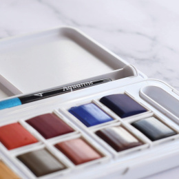 Aquarelverf Travel set 12  ½ -Half pans  in de groep Kunstenaarsmateriaal / Kunstenaarsverf / Aquarelverf / Aquarelverf in napje bij Voorcrea (132936)