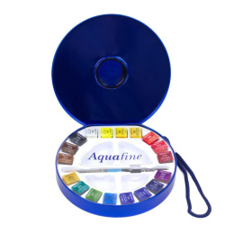 Aquarelverf Tarvel set Tin 18  ½ -Half pans  in de groep Kunstenaarsmateriaal / Kunstenaarsverf / Aquarelverf / Aquarelverf in napje bij Voorcrea (132937)