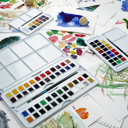Aquarelverf Studio 48  ½ -Half pans  in de groep Kunstenaarsmateriaal / Kunstenaarsverf / Aquarelverf / Aquarelverf in napje bij Voorcrea (132940)
