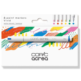 Acrea Paint Marker 6-set Vivid Colours in de groep Pennen / Kunstenaarspotloden en -stiften / Illustratiemarkers bij Voorcrea (133046)