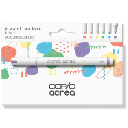 Acrea Paint Marker 6-set Light Colours in de groep Pennen / Kunstenaarspotloden en -stiften / Illustratiemarkers bij Voorcrea (133047)