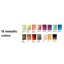 Aquarelverf Metallic 15 kleuren in de groep Kunstenaarsmateriaal / Kunstenaarsverf / Aquarelverf bij Voorcrea (133837)