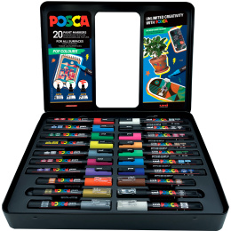 Posca Pop Colours 20-set in de groep Pennen / Kunstenaarspotloden en -stiften / Acrylmarkers bij Voorcrea (133850)