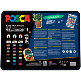 Posca Pop Colours 20-set in de groep Pennen / Kunstenaarspotloden en -stiften / Acrylmarkers bij Voorcrea (133850)