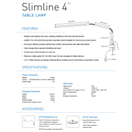 Slimline 4 Table Lamp Brushed Steel in de groep Creëren & Hobby / Hobbytoebehoren / Verlichting bij Voorcrea (134056)