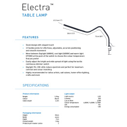 Electra Table Lamp in de groep Creëren & Hobby / Hobbytoebehoren / Verlichting bij Voorcrea (134060)