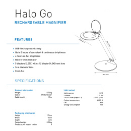 Halo Go Rechargeable Magnifier Lamp in de groep Creëren & Hobby / Hobbytoebehoren / Verlichting bij Voorcrea (134061)