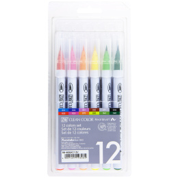 Clean Color Real Brush 12-set in de groep Pennen / Kunstenaarspotloden en -stiften / Penseelstiften bij Voorcrea (134103)