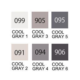 Clean Color Real Brush 6-set Cool Gray in de groep Pennen / Kunstenaarspotloden en -stiften / Penseelstiften bij Voorcrea (134106)