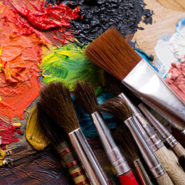 Acrylset 24 kleuren (59 ml) + 12 penselen in de groep Kunstenaarsmateriaal / Kunstenaarsverf / Acrylverf bij Voorcrea (134423)