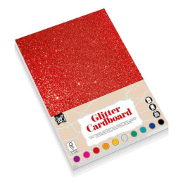 Glitterkarton A4 10-pack Gemengde kleuren in de groep Kids / Leuk en leerzaam / Knutselpapier & Tekenblok voor kinderen / Glitterpapier bij Voorcrea (134871)