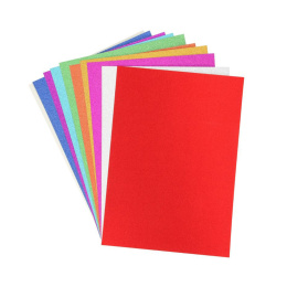 Glitterkarton A4 10-pack Gemengde kleuren in de groep Kids / Leuk en leerzaam / Knutselpapier & Tekenblok voor kinderen / Glitterpapier bij Voorcrea (134871)