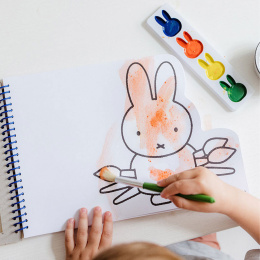 Nijntje Miffy Verfboek Kleuren + Penseel in de groep Kids / Knutselspullen en verf voor kinderen / Verf voor kinderen / Waterverf voor kinderen bij Voorcrea (134895)