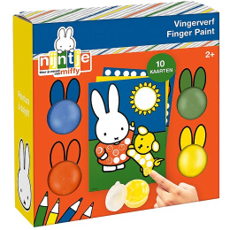 Nijntje Miffy Vingerverf 4 kleuren + 10 afbeeldingen in de groep Kids / Knutselspullen en verf voor kinderen / Verf voor kinderen / Vingerverf bij Voorcrea (134901)