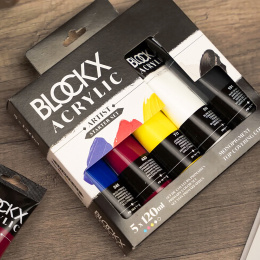 Acrylverf set Primaries 5x120 ml in de groep Kunstenaarsmateriaal / Kunstenaarsverf / Acrylverf bij Voorcrea (134965)